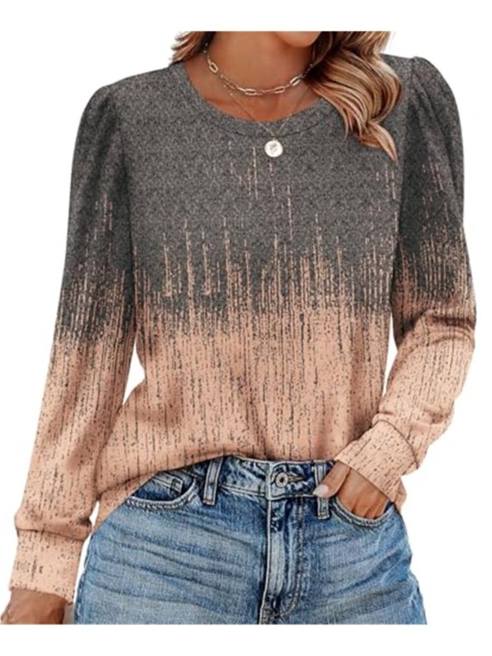 Alaroo Womens Long Sleeve Shirts 2026 Fall Tunic Tops Crewneck Blouses Print - Picture 2 of 7